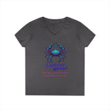 Printify V-neck S / Charcoal Cancer Ladies' V-Neck T-Shirt Cancer Ladies' V-Neck T-Shirt 44403654455983334895