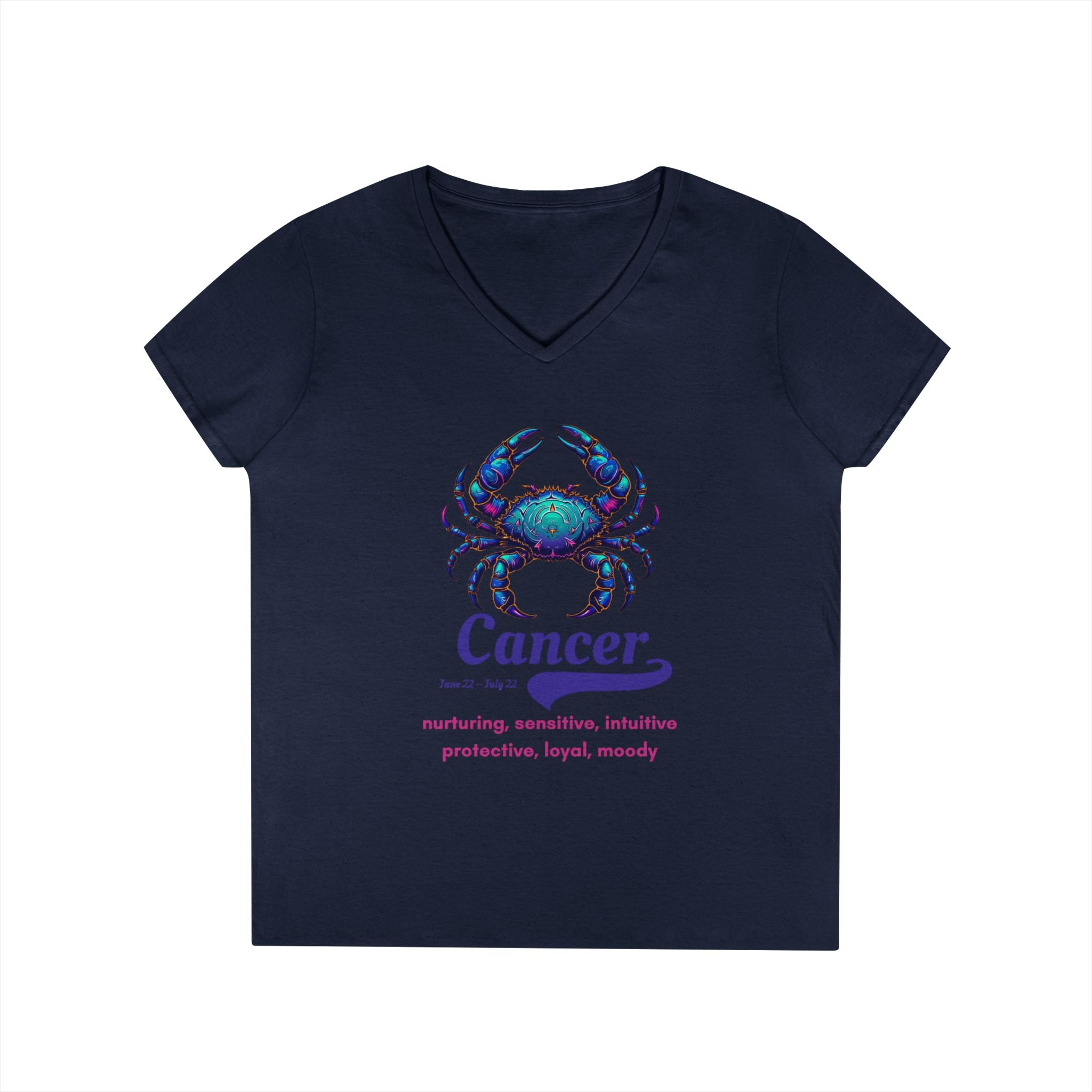 Printify V-neck S / Navy Cancer Ladies' V-Neck T-Shirt Cancer Ladies' V-Neck T-Shirt 14606787328876816716