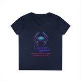 Printify V-neck S / Navy Cancer Ladies' V-Neck T-Shirt Cancer Ladies' V-Neck T-Shirt 14606787328876816716