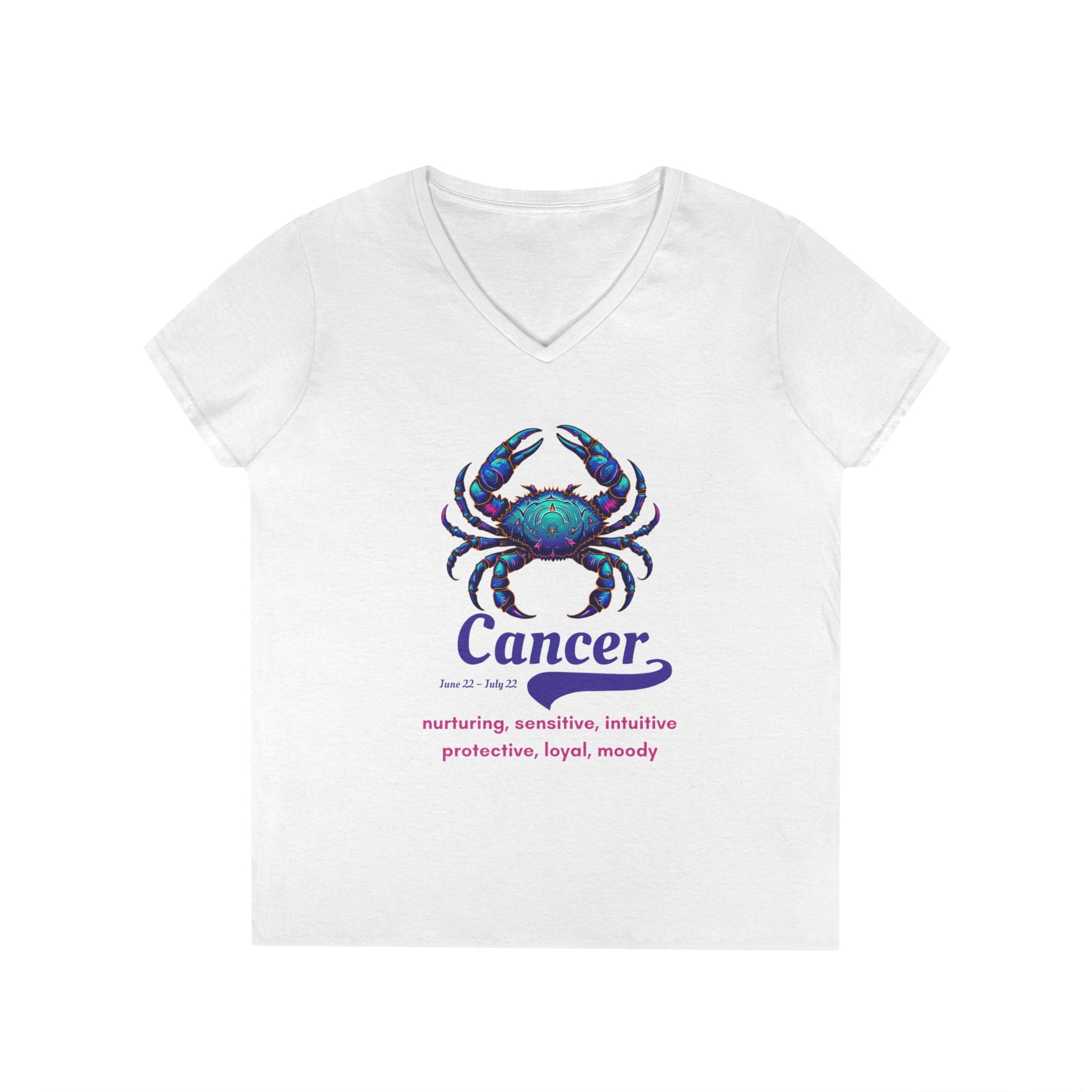 Printify V-neck S / White Cancer Ladies' V-Neck T-Shirt Cancer Ladies' V-Neck T-Shirt 31743811995969896311