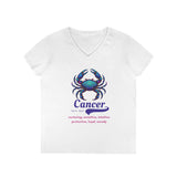 Printify V-neck S / White Cancer Ladies' V-Neck T-Shirt Cancer Ladies' V-Neck T-Shirt 31743811995969896311