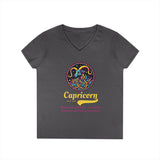 Printify V-neck S / Charcoal Capricorn Ladies' V-Neck T-Shirt Capricorn Ladies' V-Neck T-Shirt 25784054017971871652