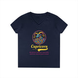 Printify V-neck S / Navy Capricorn Ladies' V-Neck T-Shirt Capricorn Ladies' V-Neck T-Shirt 10797354439935047600