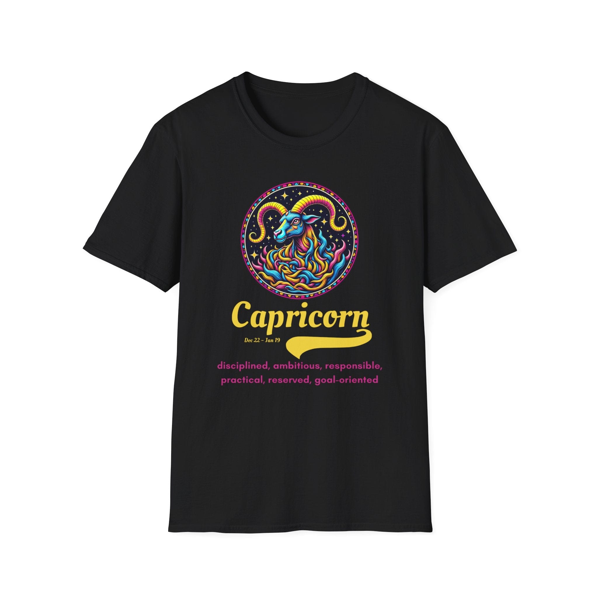 Printify T-Shirt Black / S Capricorn T-Shirt Capricorn T-Shirt 36275232868708826283