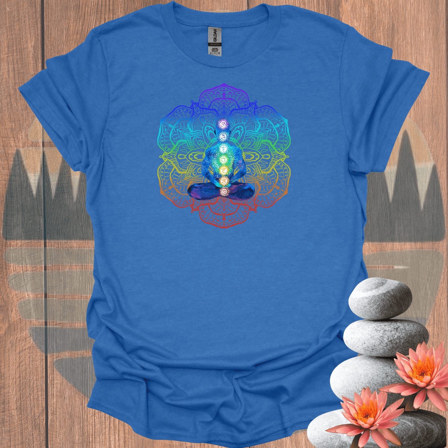 Printify T-Shirt Heather Royal / S Chakra Mandala T-Shirt Chakra Mandala T-Shirt 21692581241220705852