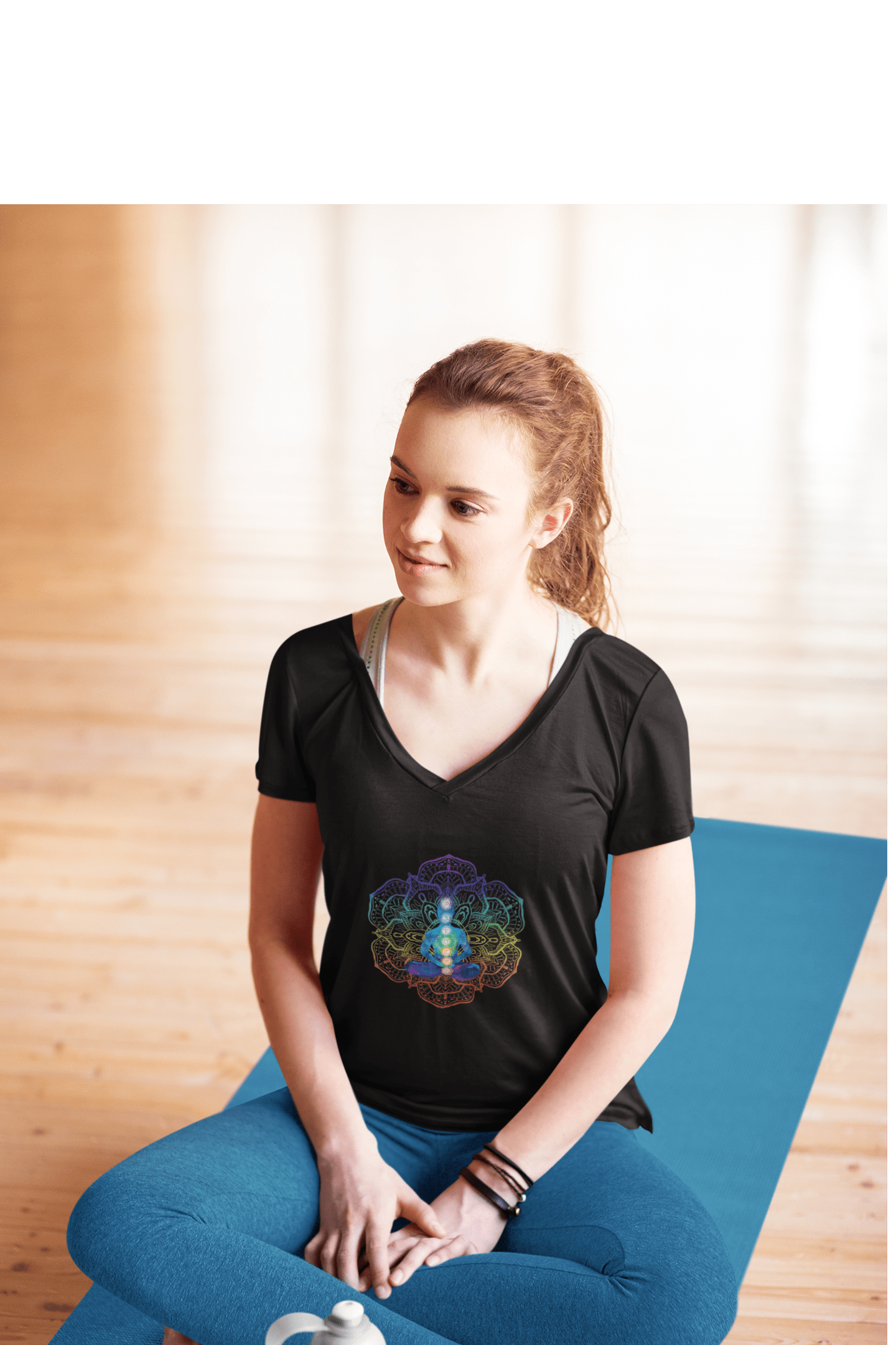 Printify V-neck Chakra Mandala V-Neck Chakra Mandala V-Neck