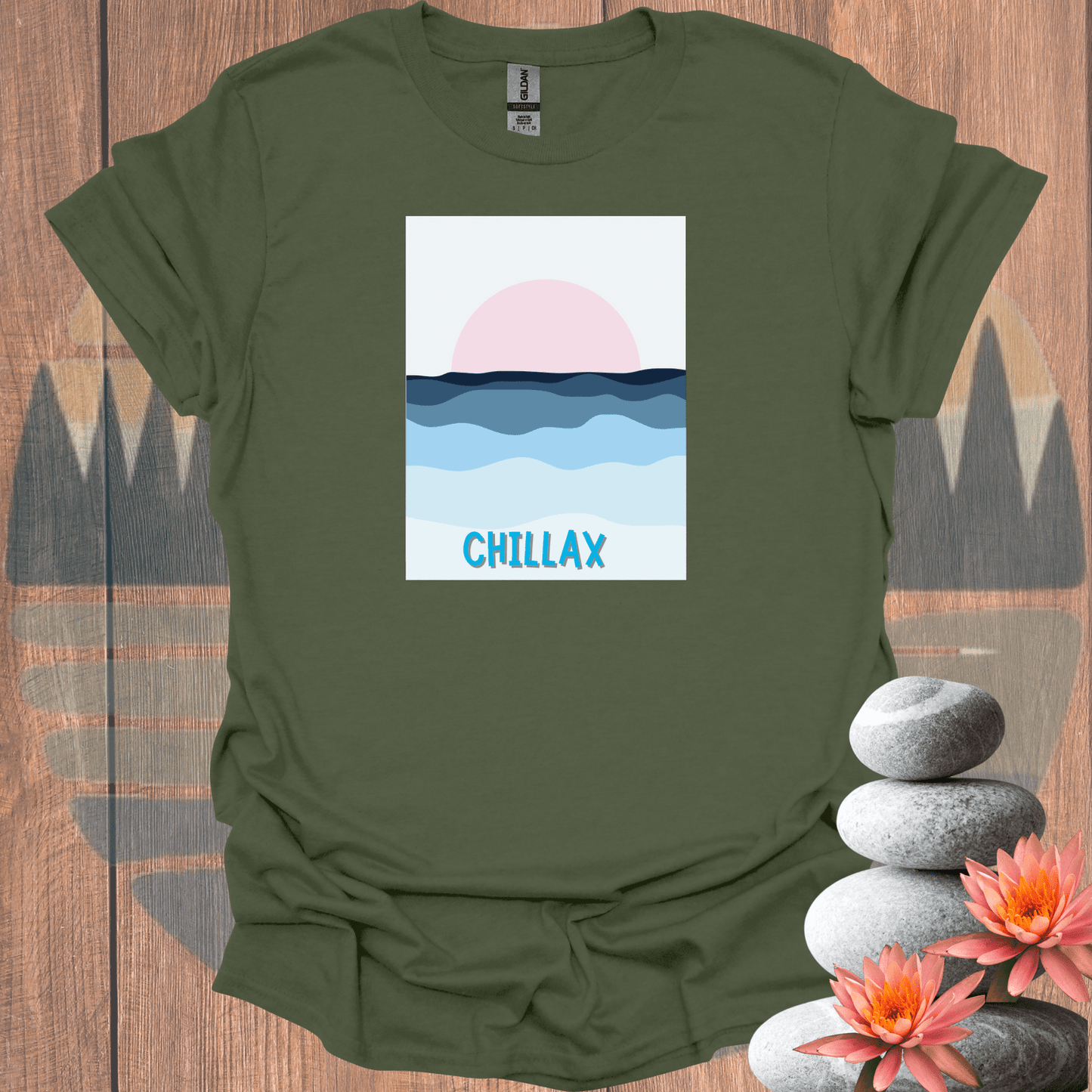 Printify T-Shirt Military Green / S Chillax T-Shirt Chillax T-Shirt 23752942900727334298