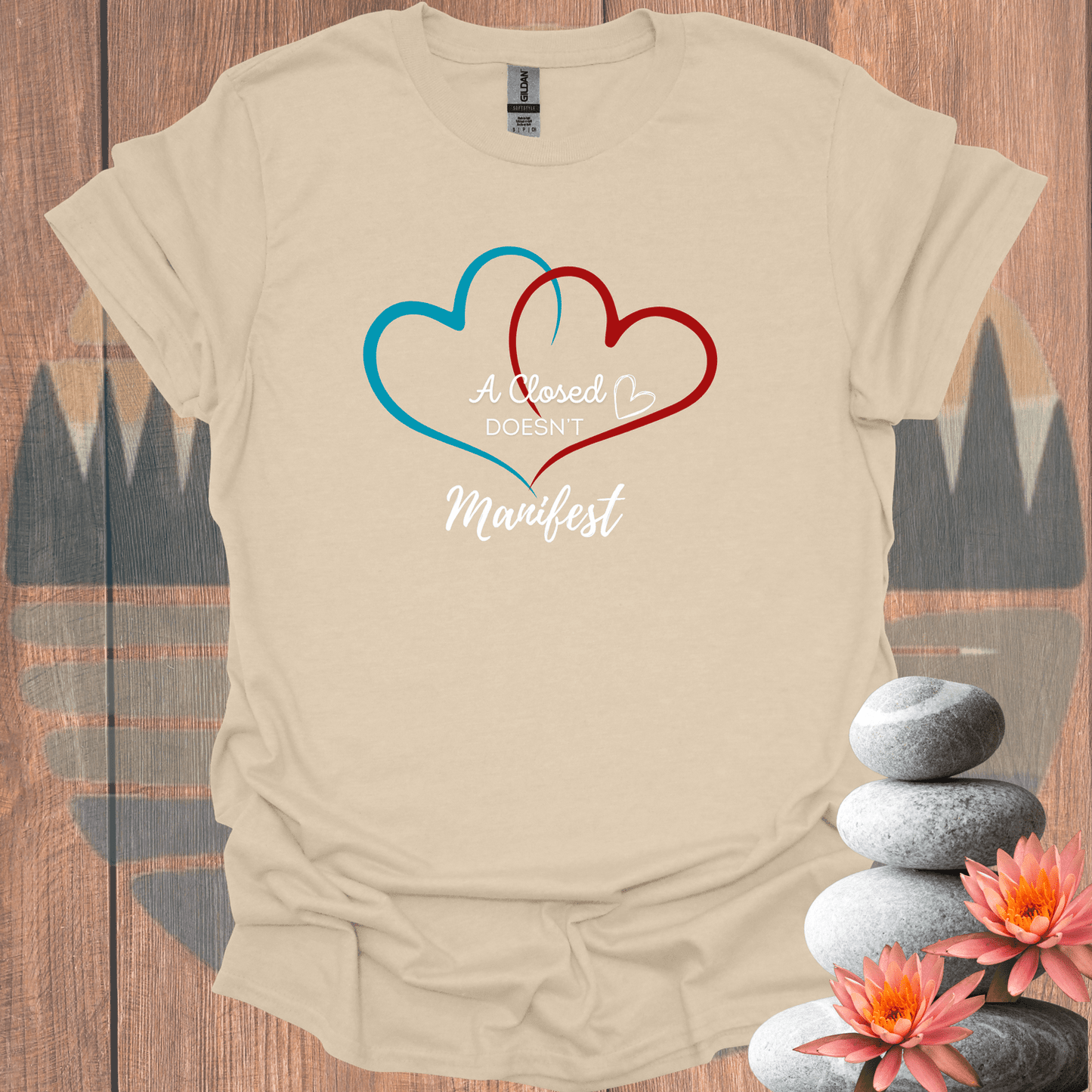 Printify T-Shirt Sand / S Closed Heart T-Shirt Closed Heart T-Shirt 29804945147059938538