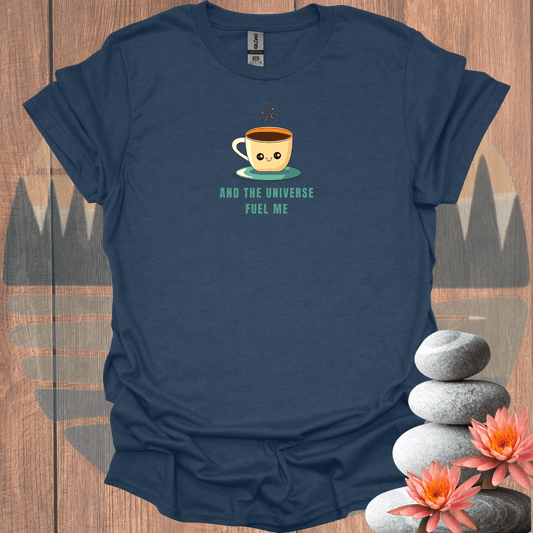 Printify T-Shirt Heather Navy / S Coffee and Universe  T-Shirt Coffee and Universe  T-Shirt 60527893055922696116