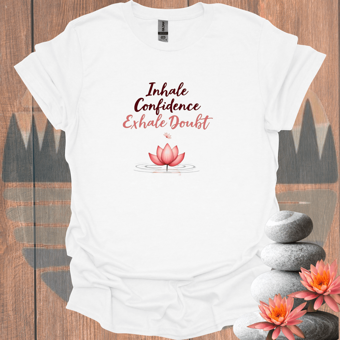 Printify T-Shirt White / S Confident Lotus T-Shirt Confident Lotus T-Shirt 22721321445631523349