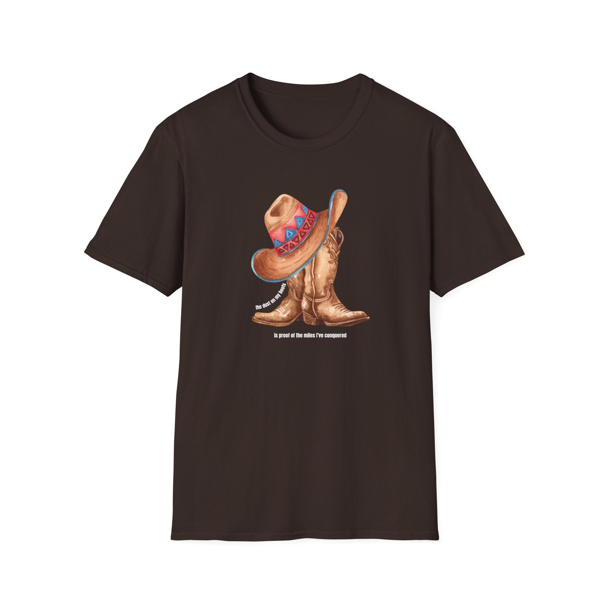 Printify T-Shirt Dark Chocolate / S Cowgirl Boots T-Shirt Cowgirl Boots T-Shirt 10170241126417874073