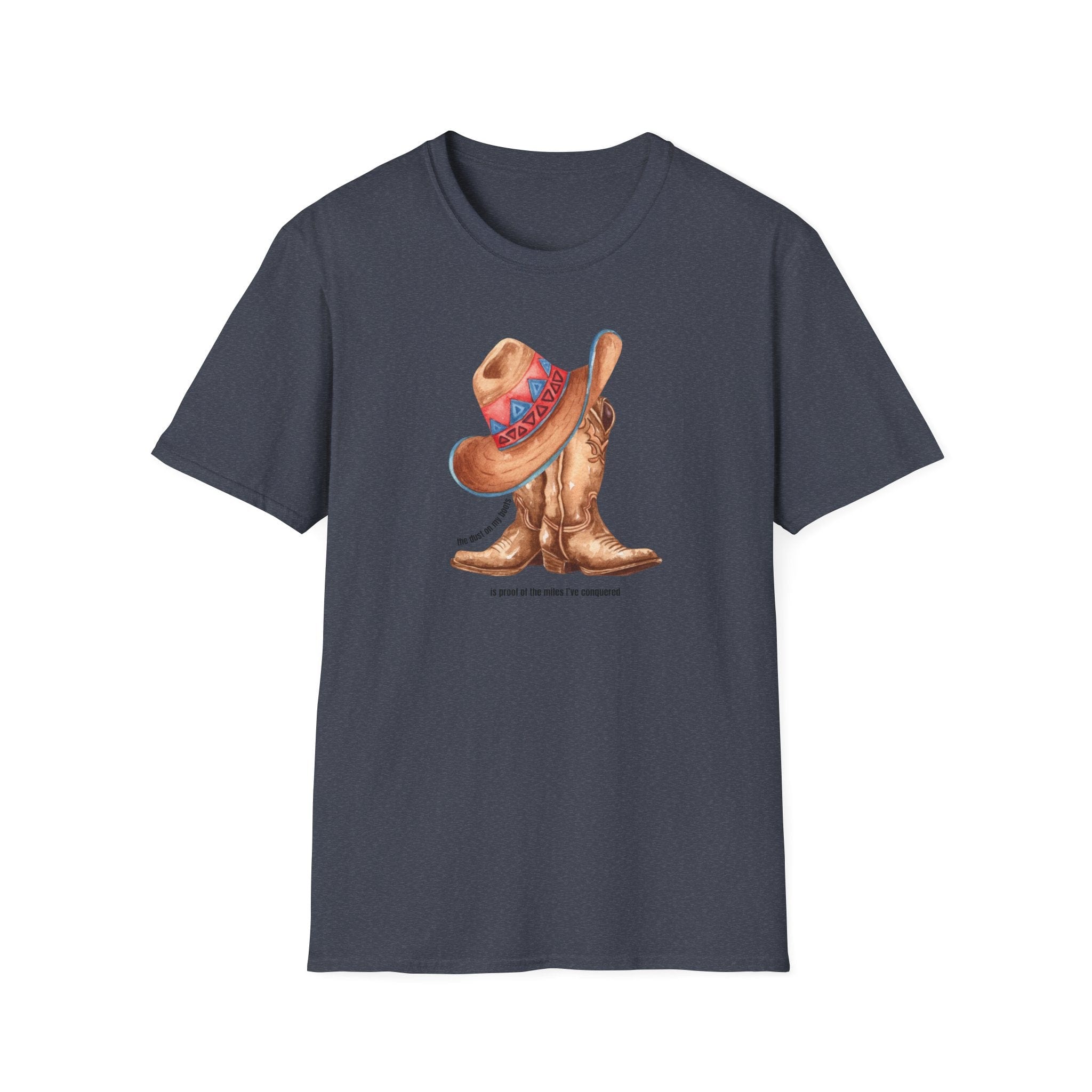 Printify T-Shirt Heather Navy / S Cowgirl Boots T-Shirt Cowgirl Boots T-Shirt 23813998954772075069