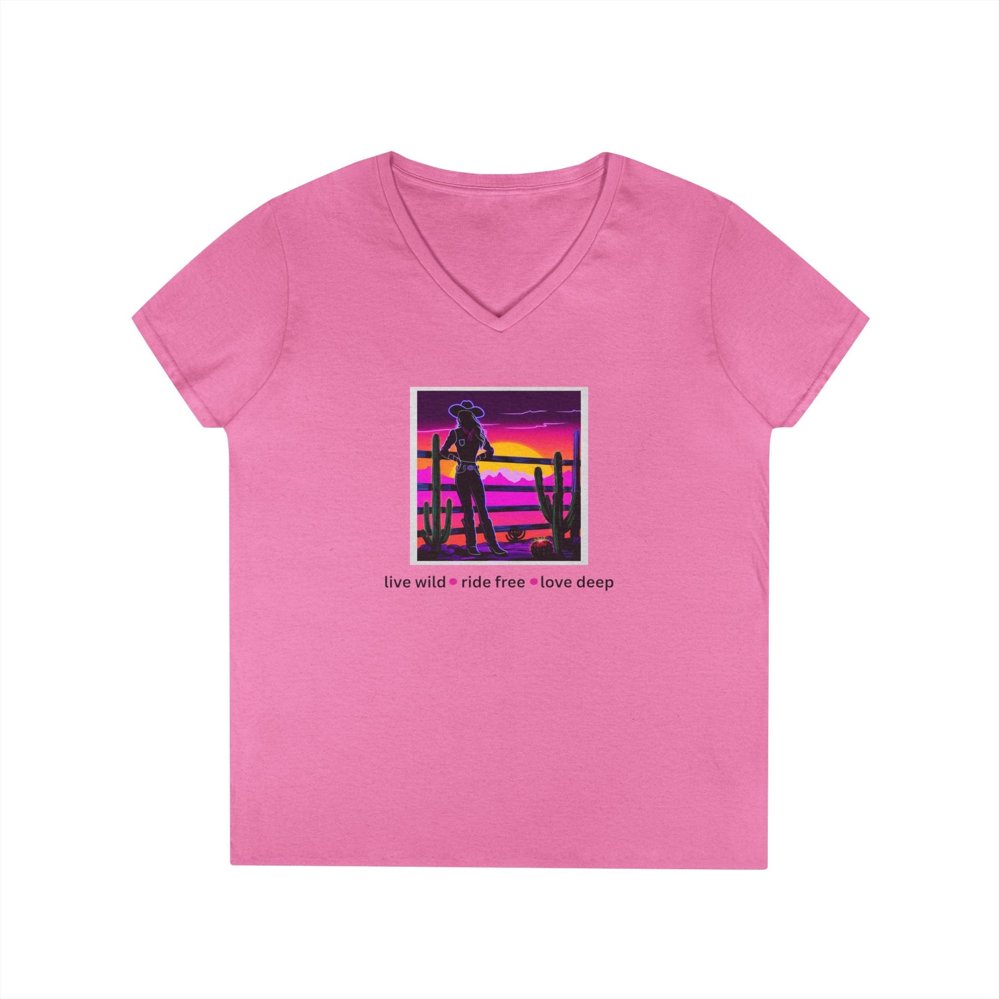 Printify V-neck S / Azalea Cowgirl Dreams V-Neck T-Shirt Cowgirl Dreams V-Neck T-Shirt 38168478172390995892