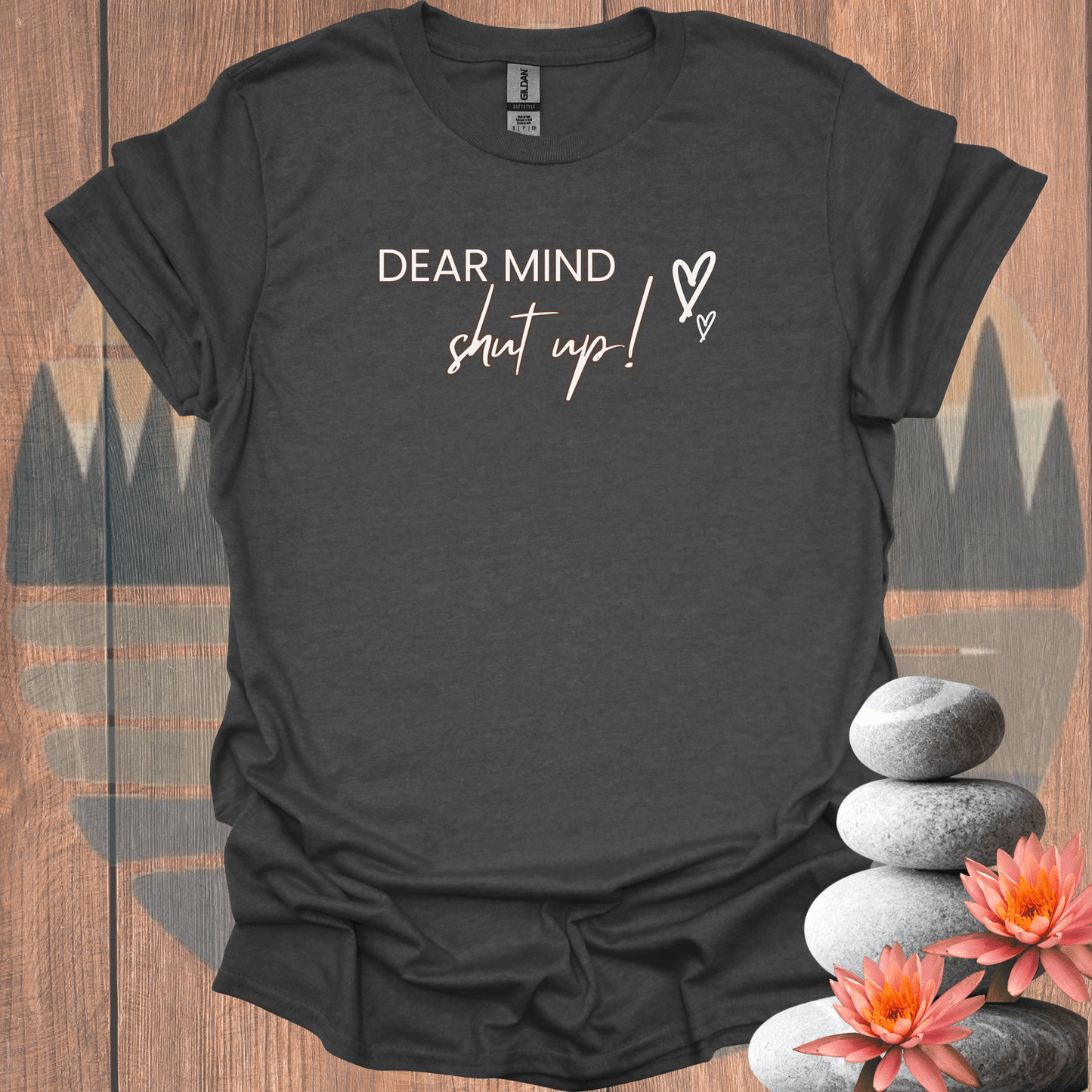 Printify T-Shirt Dark Heather / S Dear Mind Cursive T-Shirt Dear Mind Cursive T-Shirt 13852614688984691588