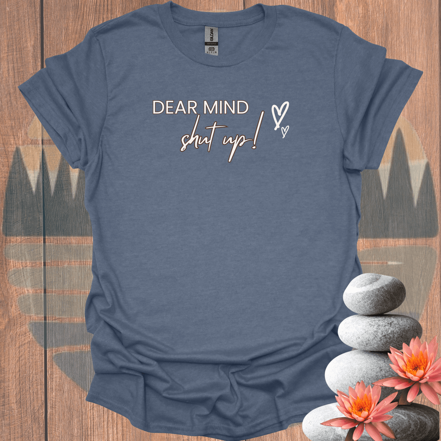 Printify T-Shirt Heather Indigo / S Dear Mind Cursive T-Shirt Dear Mind Cursive T-Shirt 50419058983204434031