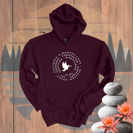 Printify Hoodie Maroon / S Dove Hooded Sweatshirt Dove Hooded Sweatshirt 14214316498153269819