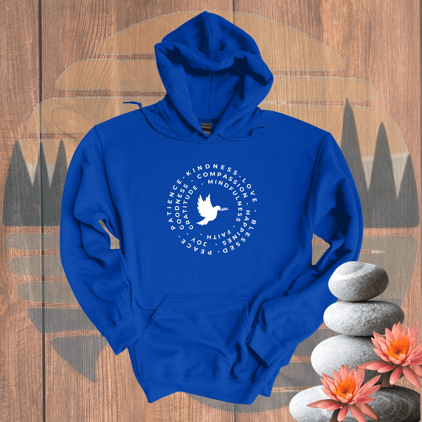 Printify Hoodie Royal / S Dove Hooded Sweatshirt Dove Hooded Sweatshirt 43393308173172711986