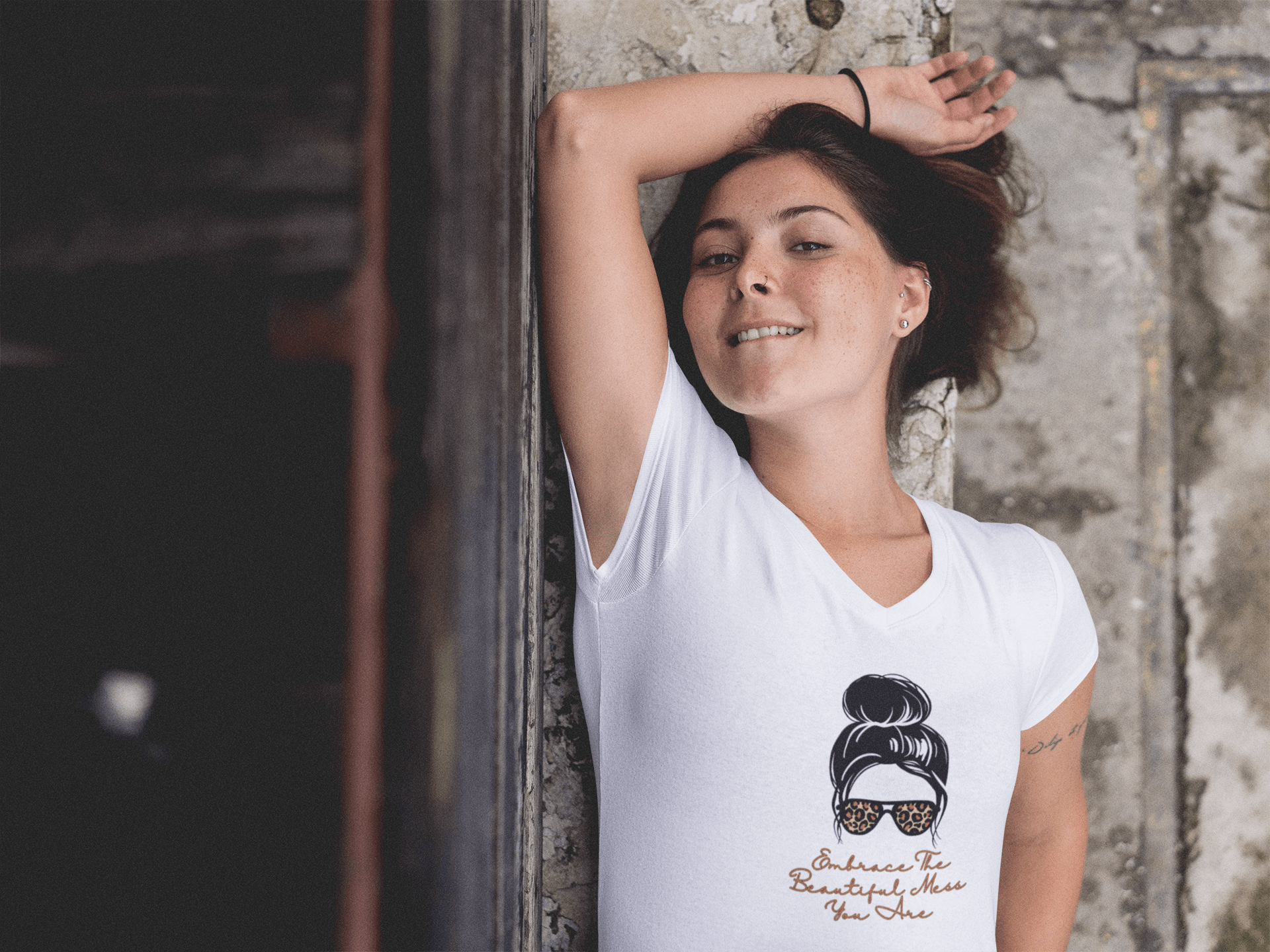Printify V-neck Embrace the Mess V-Neck Embrace the Mess V-Neck