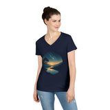 Printify V-neck Evening Peace V-Neck T-Shirt Evening Peace V-Neck T-Shirt