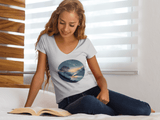 Printify V-neck Evening Peace V-Neck T-Shirt Evening Peace V-Neck T-Shirt