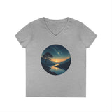 Printify V-neck S / Sport Grey Evening Peace V-Neck T-Shirt Evening Peace V-Neck T-Shirt 29979861169151695518