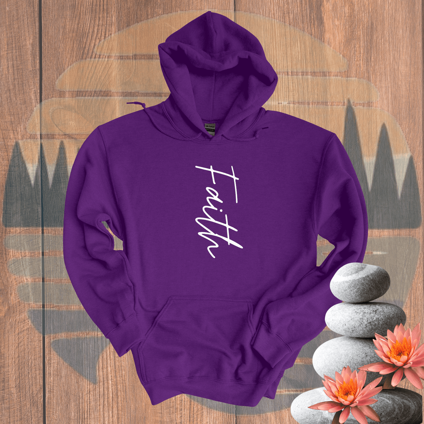 Printify Hoodie Purple / S Faith+ Hooded Sweatshirt Faith+ Hooded Sweatshirt 21334159376335148583