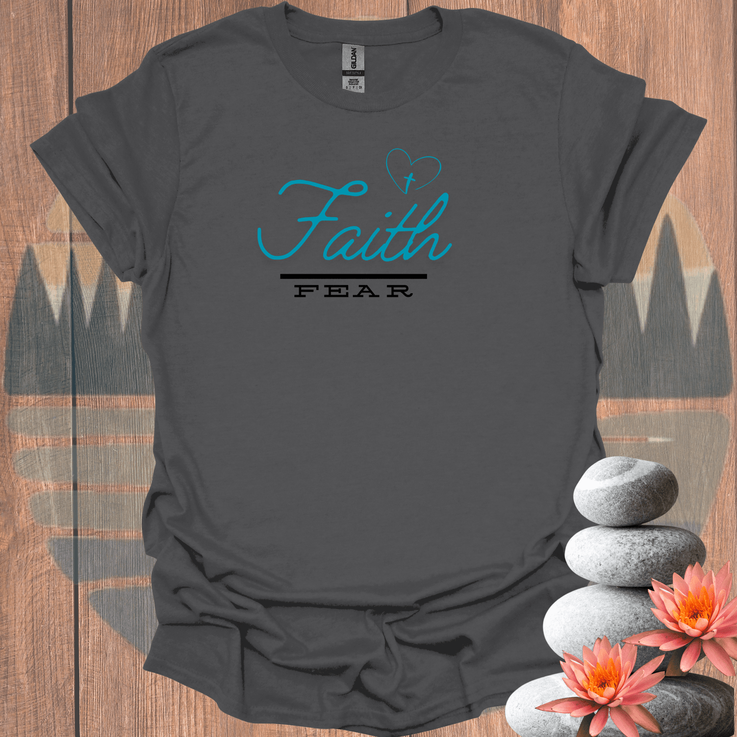 Printify T-Shirt Charcoal / S Faith Over Fear T-Shirt Faith Over Fear T-Shirt 18890634659881130556