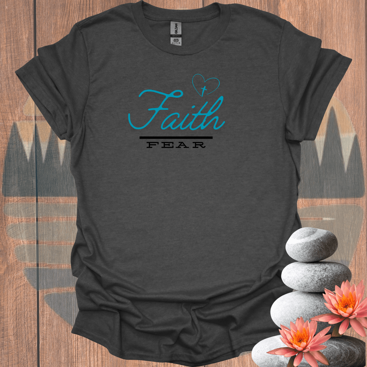 Printify T-Shirt Dark Heather / S Faith Over Fear T-Shirt Faith Over Fear T-Shirt 26522699920255431017