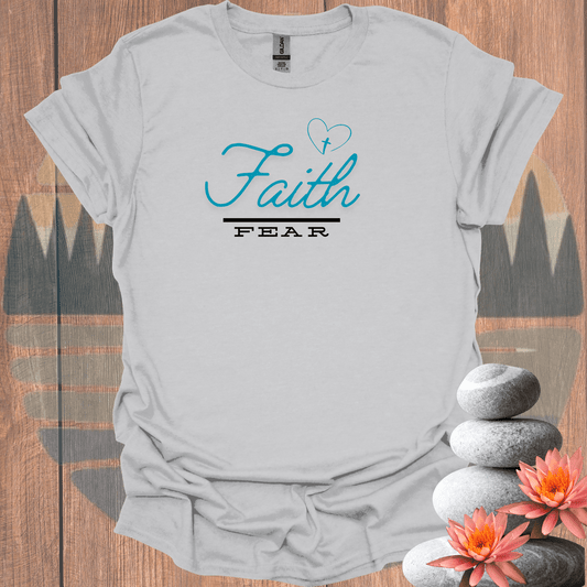 Printify T-Shirt Ice Grey / S Faith Over Fear T-Shirt Faith Over Fear T-Shirt 33655182277780684220