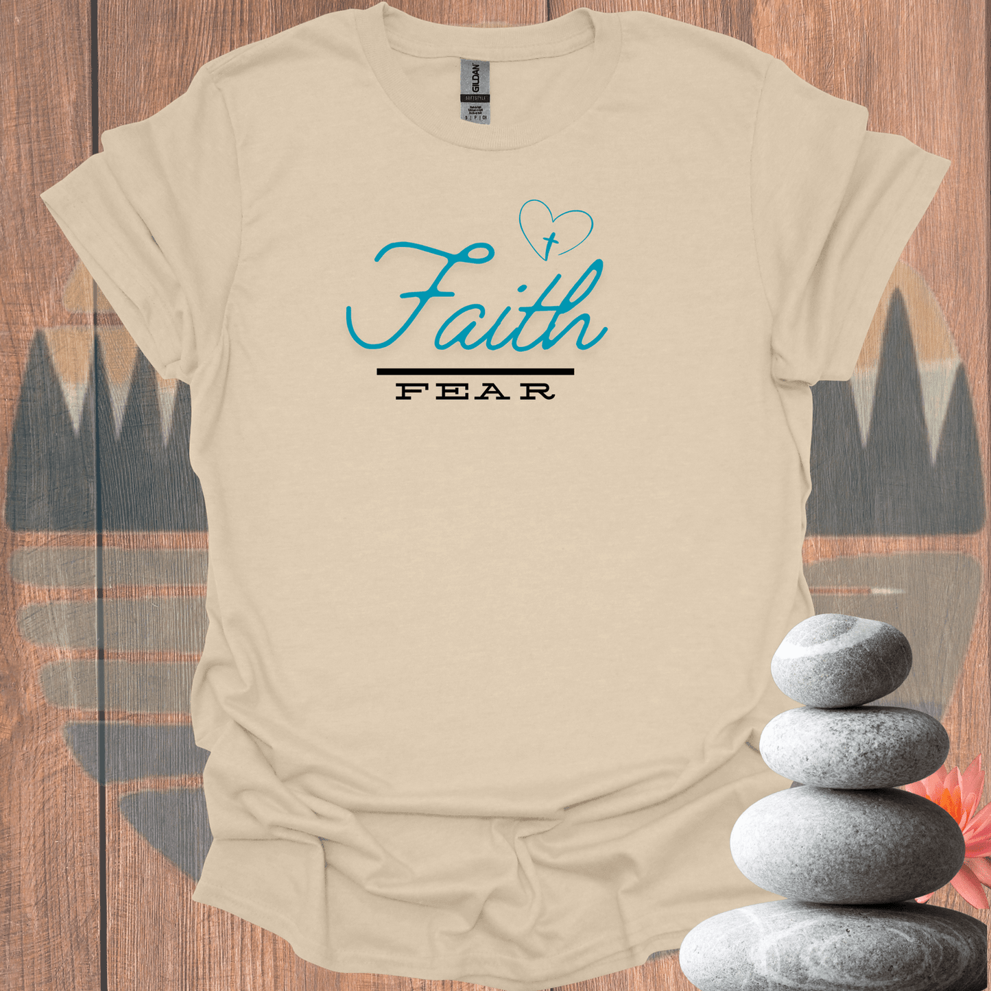 Printify T-Shirt Sand / S Faith Over Fear T-Shirt Faith Over Fear T-Shirt 23416860331660622011