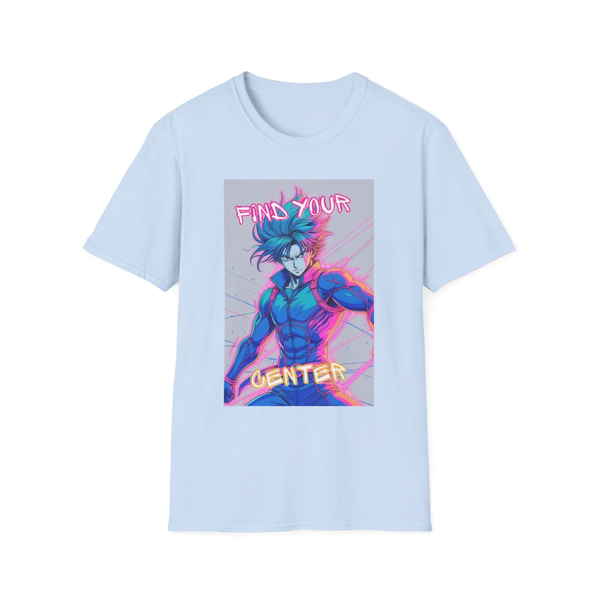 Printify T-Shirt Light Blue / S Find Your Center Unisex Softstyle T-Shirt - Motivational Graphic Tee Find Your Center Unisex Softstyle T-Shirt - Motivational Graphic Tee 14938435260959867710