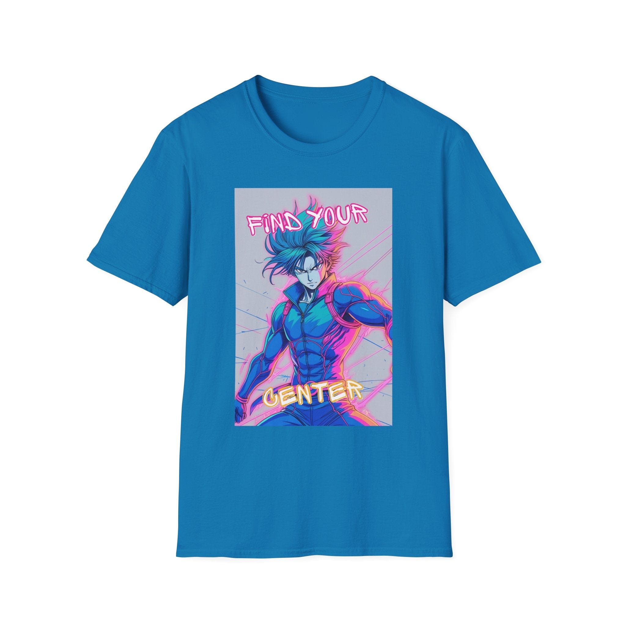 Printify T-Shirt Sapphire / S Find Your Center Unisex Softstyle T-Shirt - Motivational Graphic Tee Find Your Center Unisex Softstyle T-Shirt - Motivational Graphic Tee 53453957696706494546