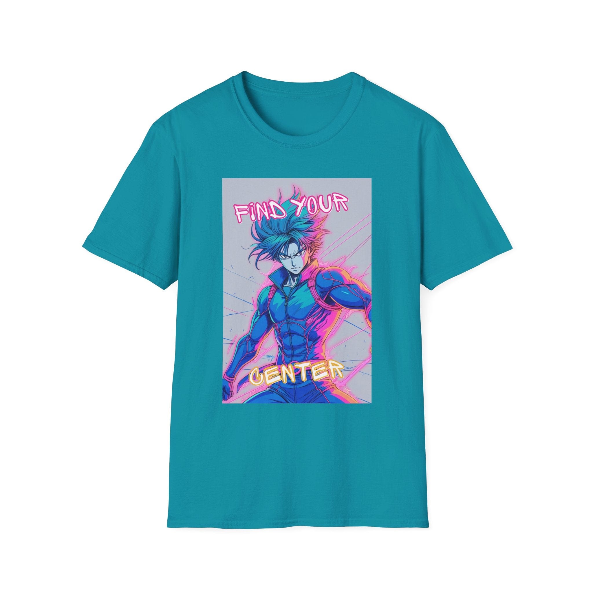 Printify T-Shirt Tropical Blue / S Find Your Center Unisex Softstyle T-Shirt - Motivational Graphic Tee Find Your Center Unisex Softstyle T-Shirt - Motivational Graphic Tee 19160834980073201651