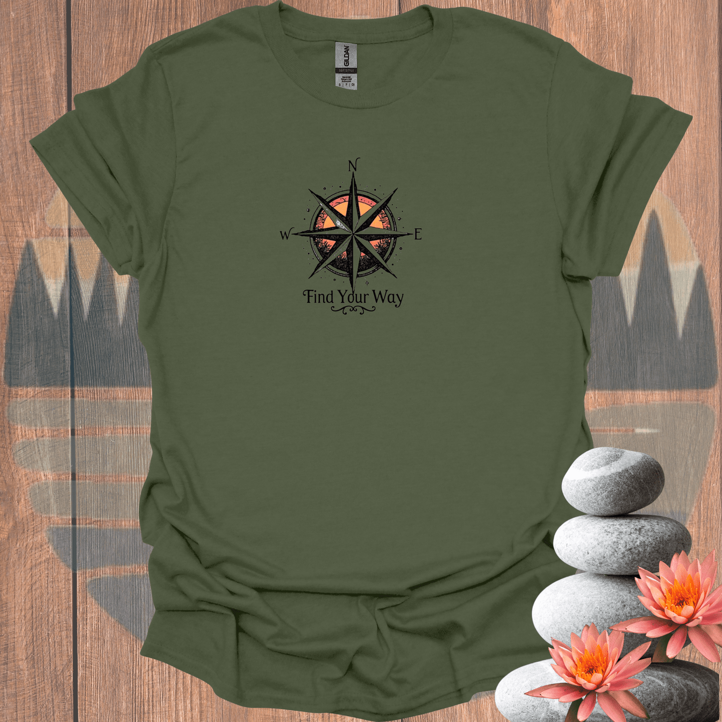 Printify T-Shirt Military Green / S Find Your Way T-Shirt Find Your Way T-Shirt 12590598704320787023