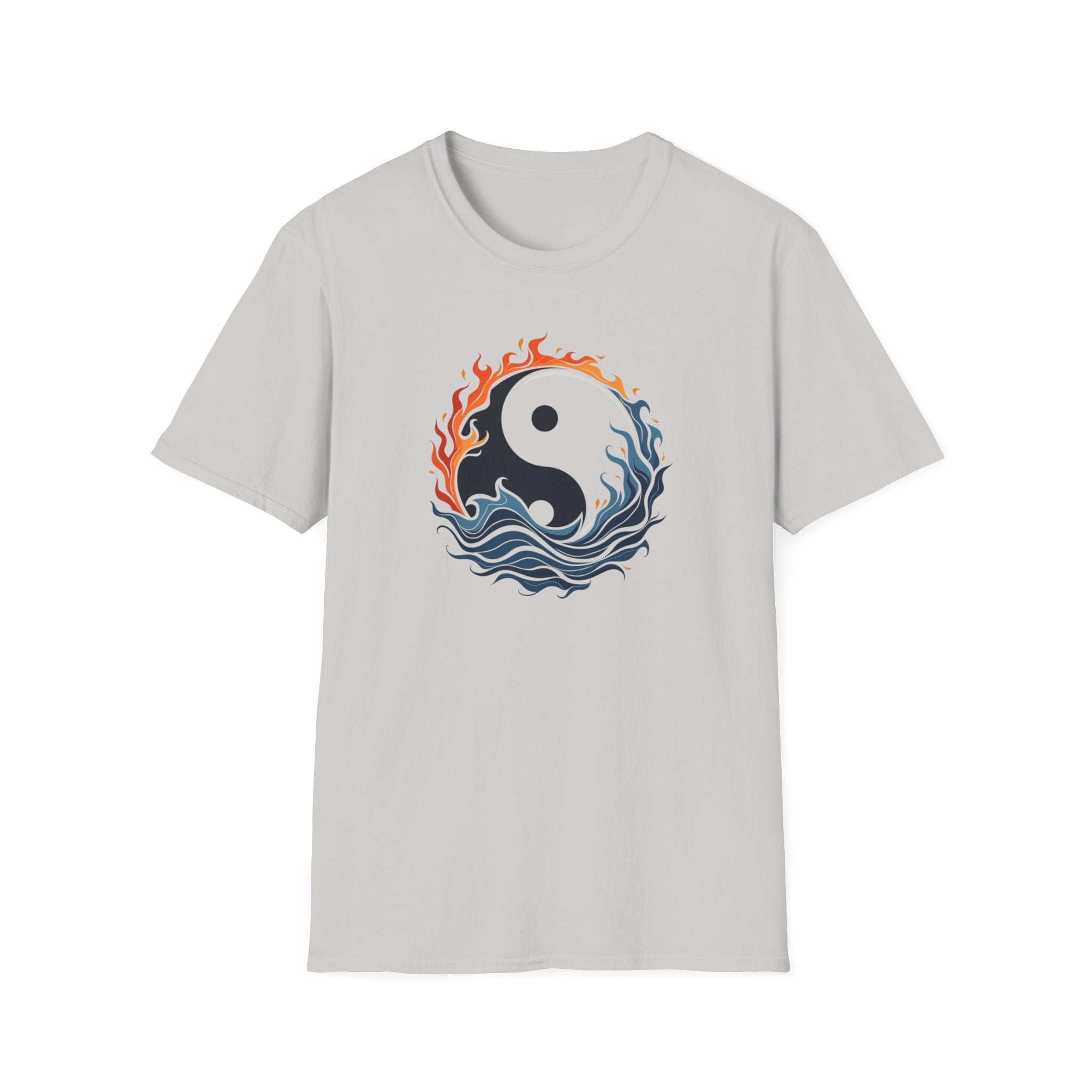 Printify T-Shirt Ice Grey / S Fire & Water Yin Yang Fire & Water Yin Yang 27414568789258700702