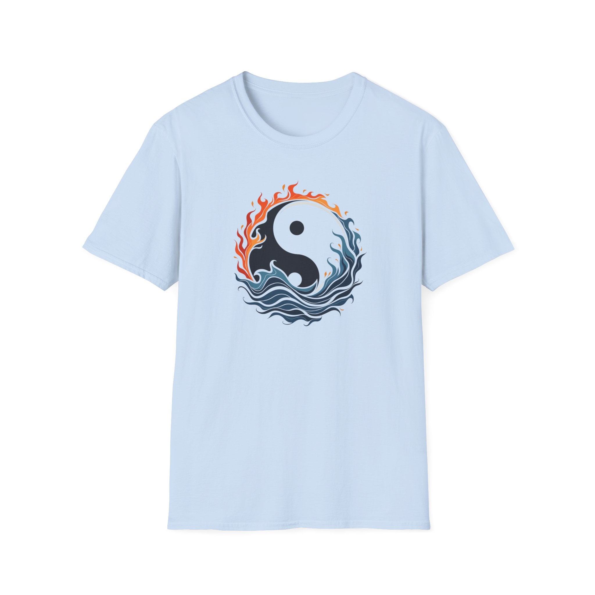Printify T-Shirt Light Blue / S Fire & Water Yin Yang Fire & Water Yin Yang 48902236384221073975