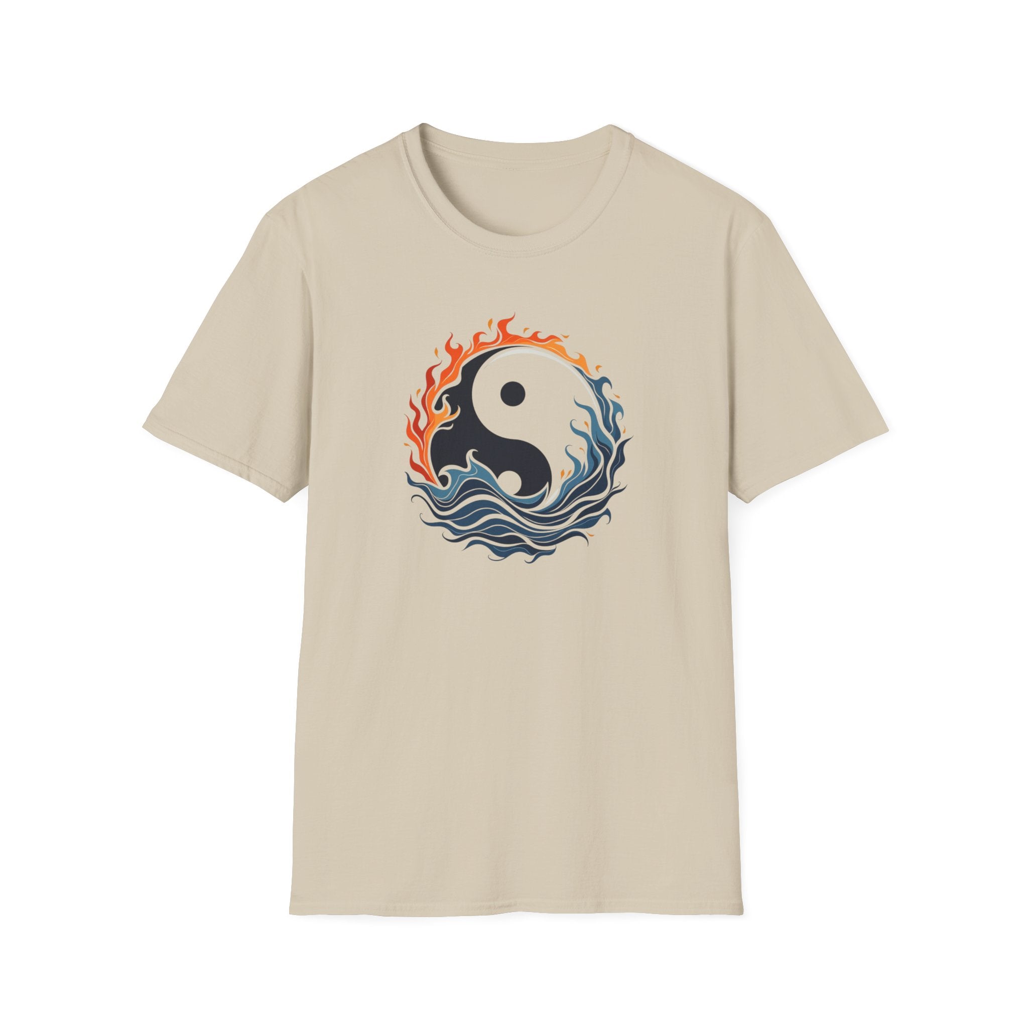 Printify T-Shirt Sand / S Fire & Water Yin Yang Fire & Water Yin Yang 44497504315915843031