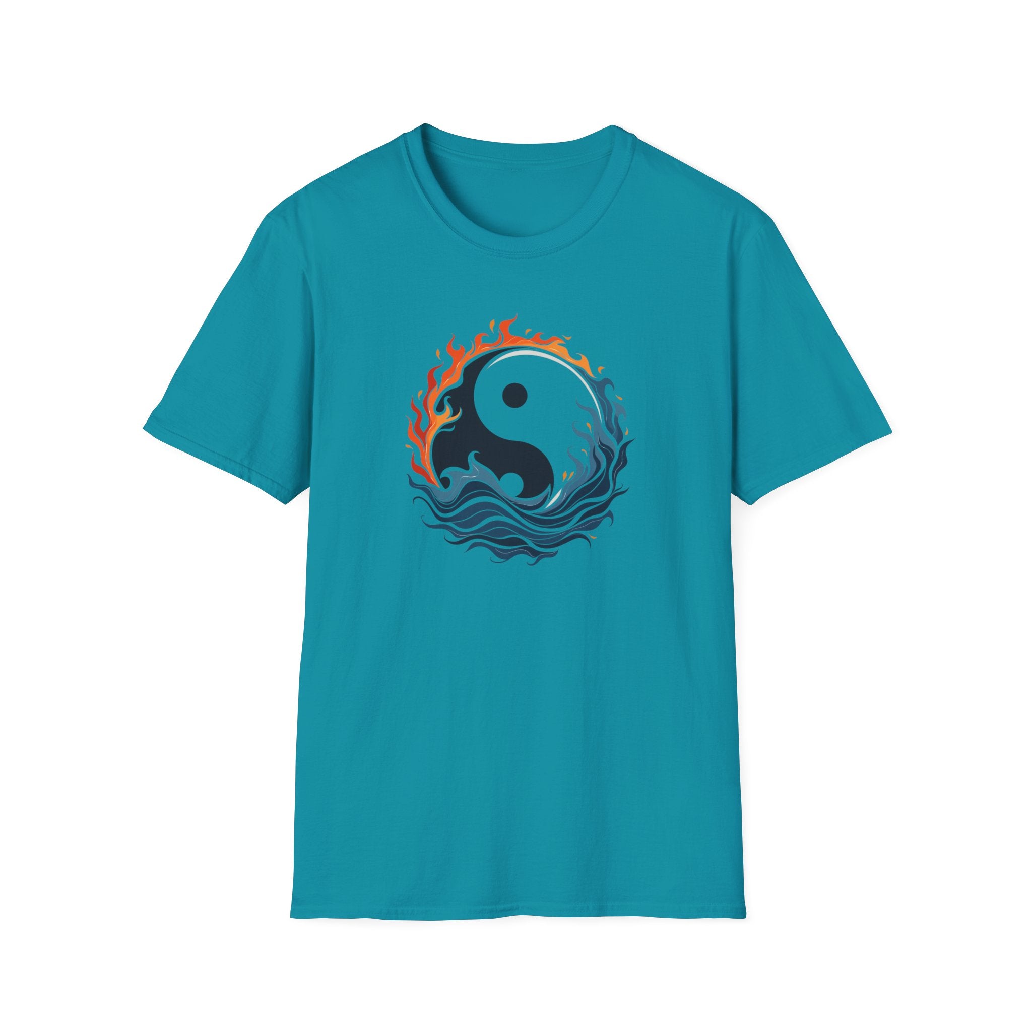 Printify T-Shirt Tropical Blue / S Fire & Water Yin Yang Fire & Water Yin Yang 30734679130690022191