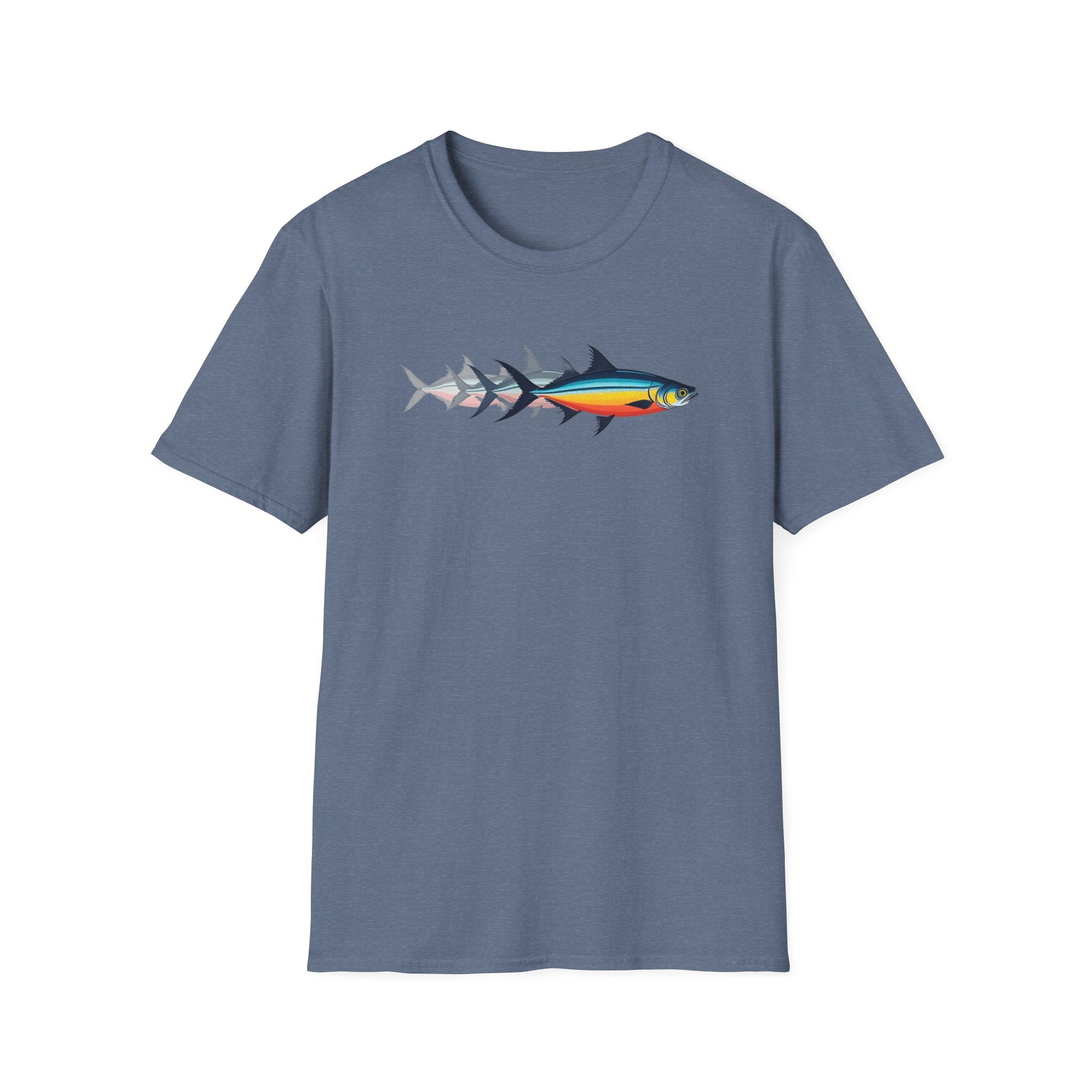 Printify T-Shirt Heather Indigo / S Fish Momentum T-Shirt Fish Momentum T-Shirt 29954772575067816075