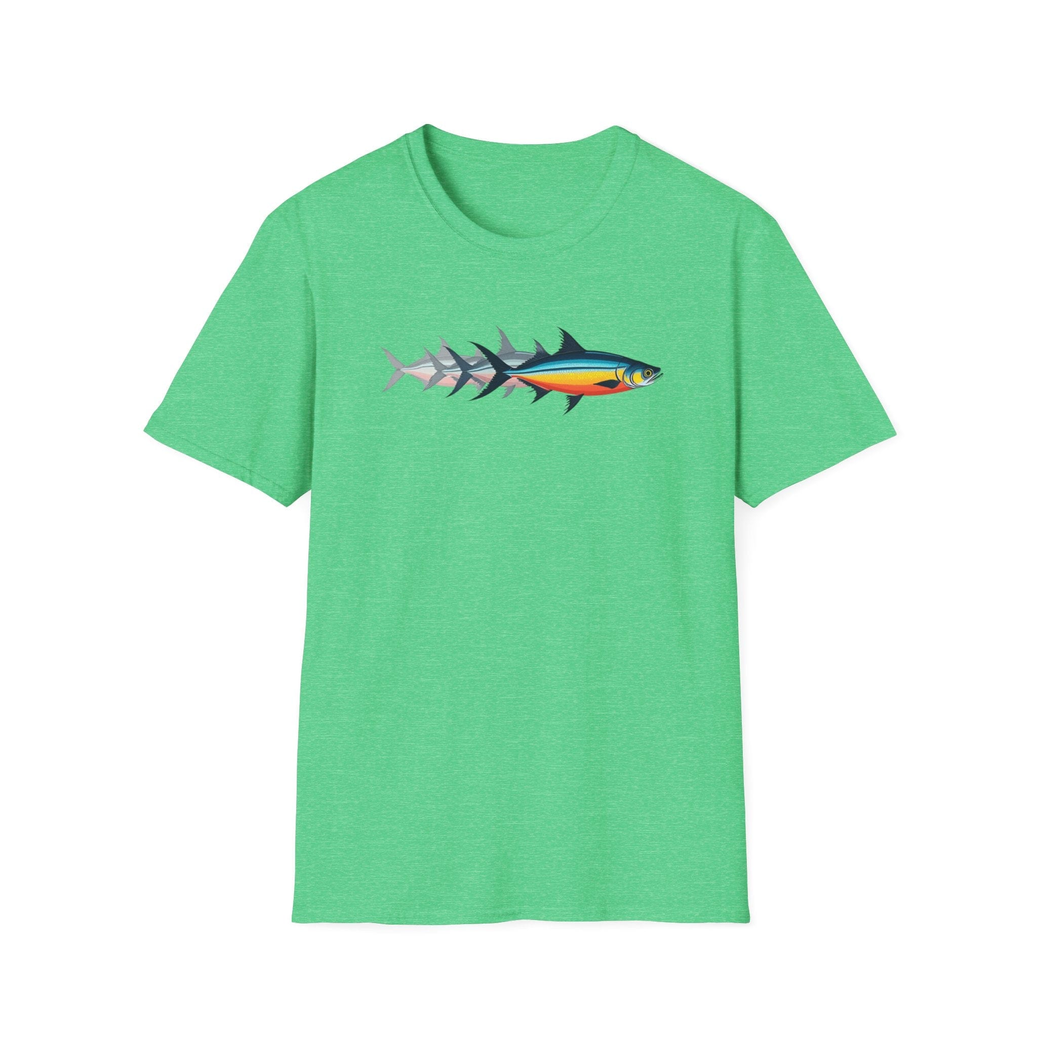 Printify T-Shirt Heather Irish Green / S Fish Momentum T-Shirt Fish Momentum T-Shirt 13474752194110157063