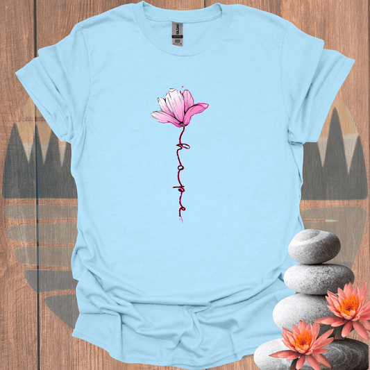 Printify T-Shirt Light Blue / S Flower Hope T-Shirt Flower Hope T-Shirt 14303621971048120353