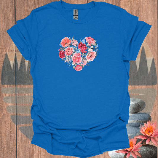 Printify T-Shirt Royal / S Flowery Love T-Shirt Flowery Love T-Shirt 16335717578836545970