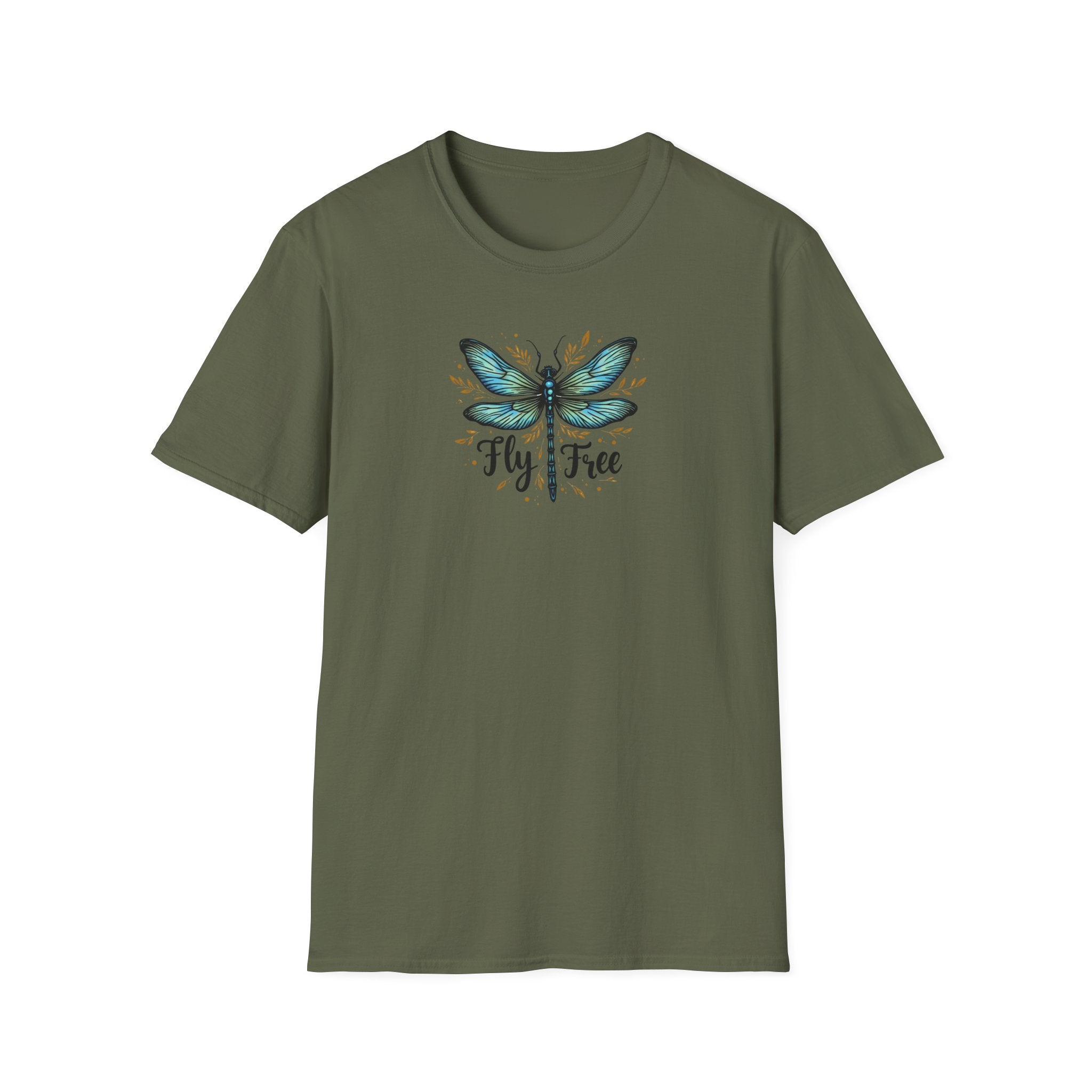 Printify T-Shirt Military Green / S Fly Free T-Shirt Fly Free T-Shirt 22460710016938639006
