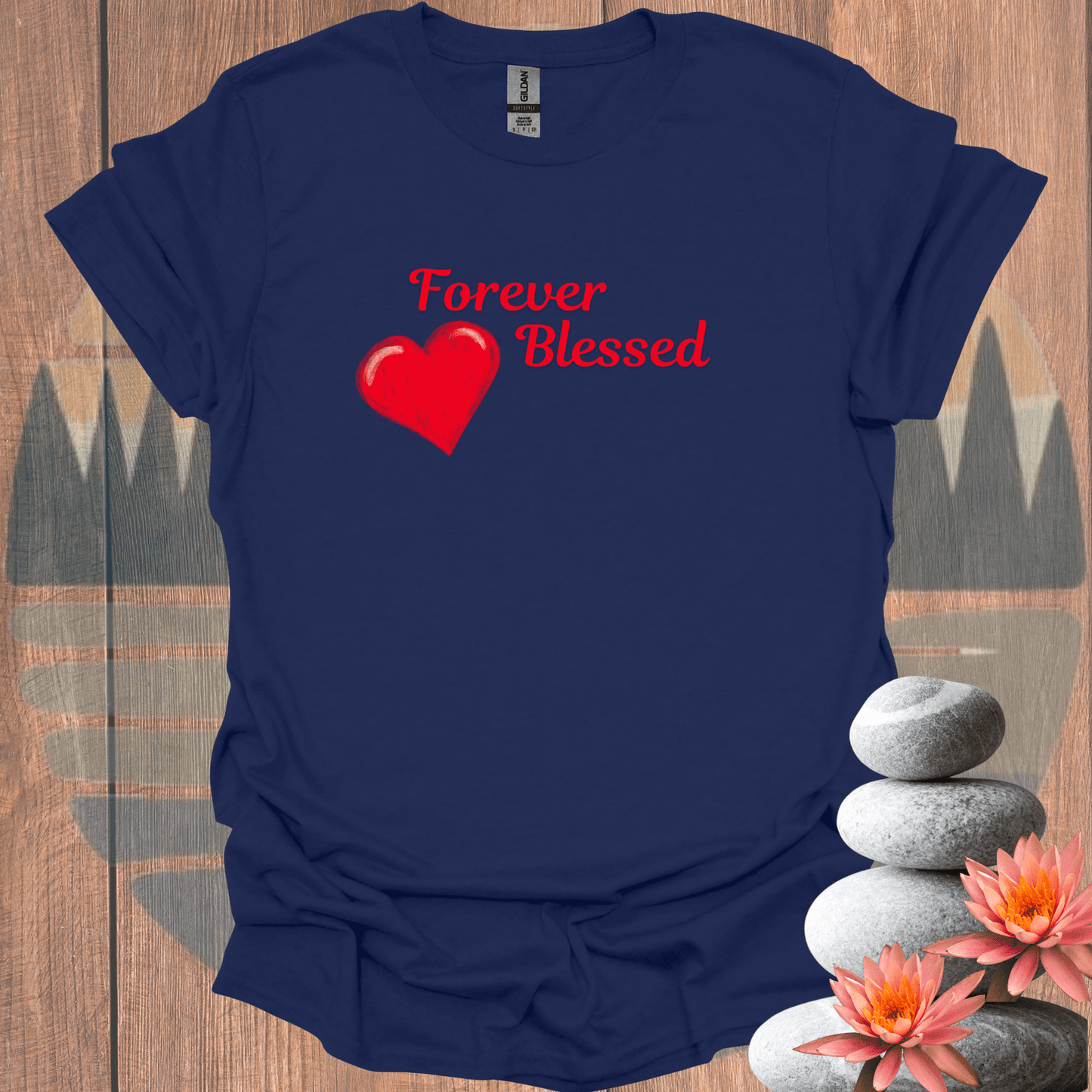 Printify T-Shirt Navy / S Forever Blessed T-Shirt Forever Blessed T-Shirt 14178308526835290048