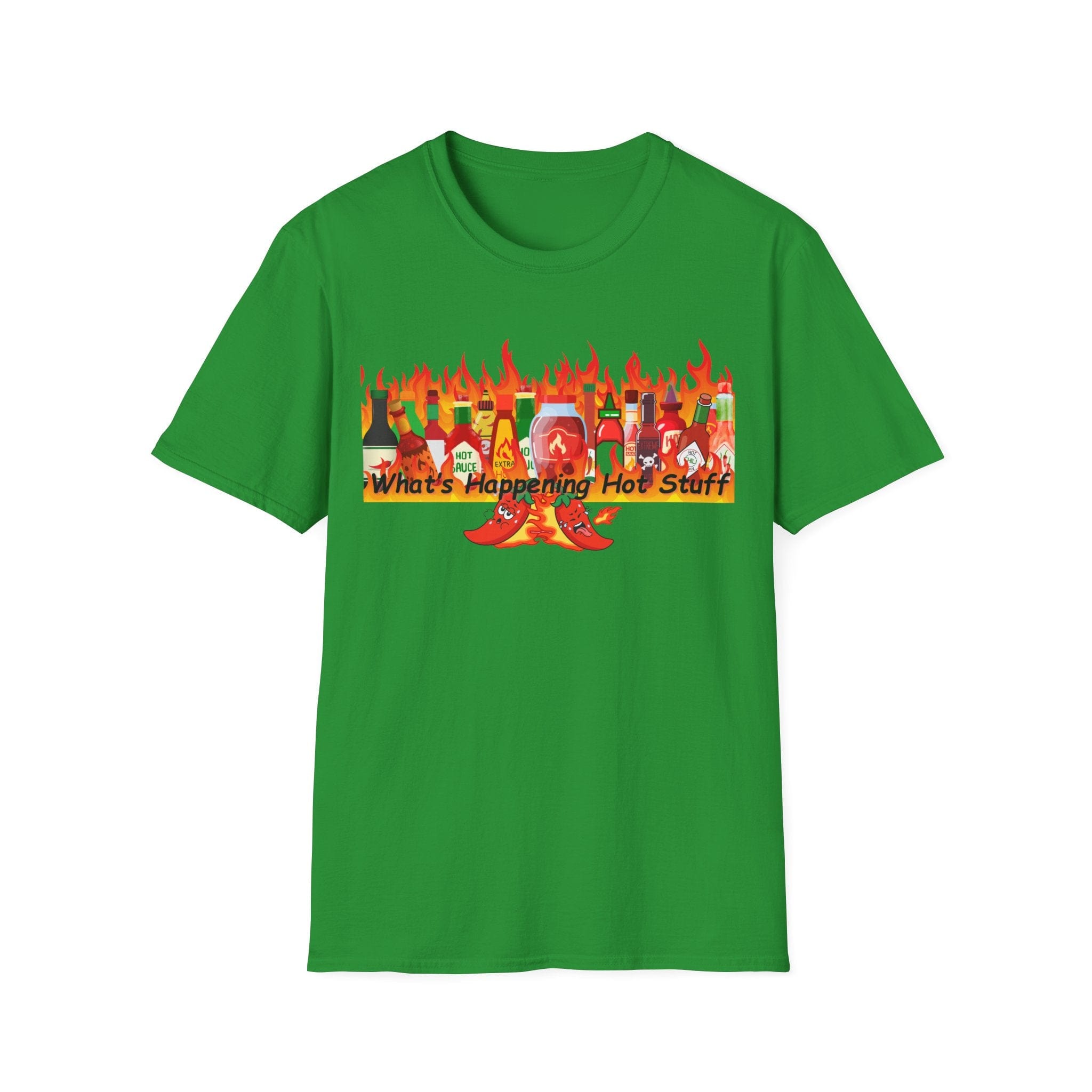 Printify T-Shirt Irish Green / S Fun Graphic Tee - "What's Happening Hot Stuff" T-Shirt for Casual Wear, Gift, Summer, Birthday, Party Fun Graphic Tee - "What's Happening Hot Stuff" T-Shirt for Casual Wear, Gift, Summer, Birthday, Party 53231660387917441013