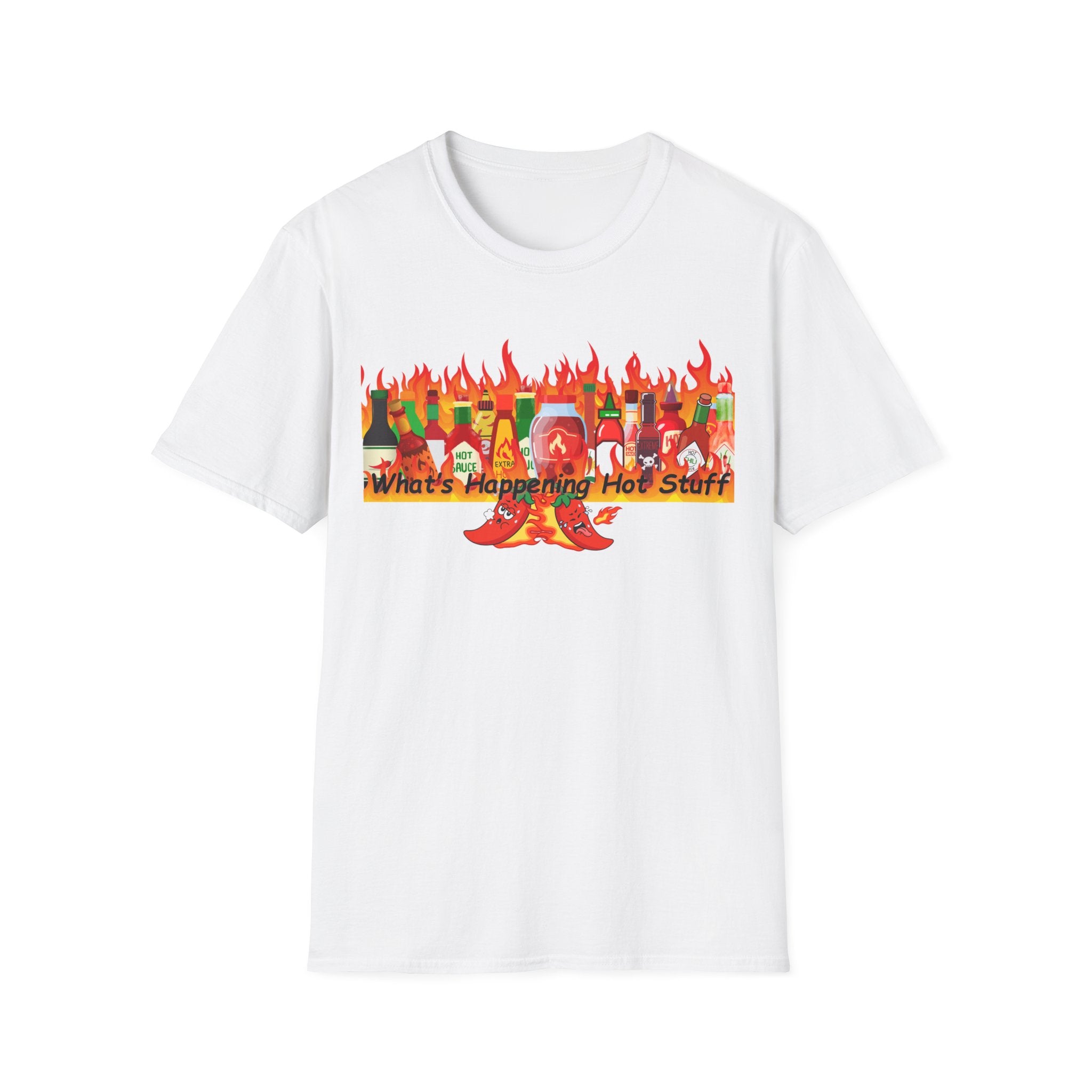 Printify T-Shirt White / S Fun Graphic Tee - "What's Happening Hot Stuff" T-Shirt for Casual Wear, Gift, Summer, Birthday, Party Fun Graphic Tee - "What's Happening Hot Stuff" T-Shirt for Casual Wear, Gift, Summer, Birthday, Party 30049626270060777641