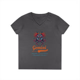 Printify V-neck S / Charcoal Gemini Ladies' V-Neck T-Shirt Gemini Ladies' V-Neck T-Shirt 12865704485123424210