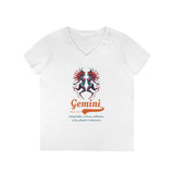 Printify V-neck S / White Gemini Ladies' V-Neck T-Shirt Gemini Ladies' V-Neck T-Shirt 20703222258813496262