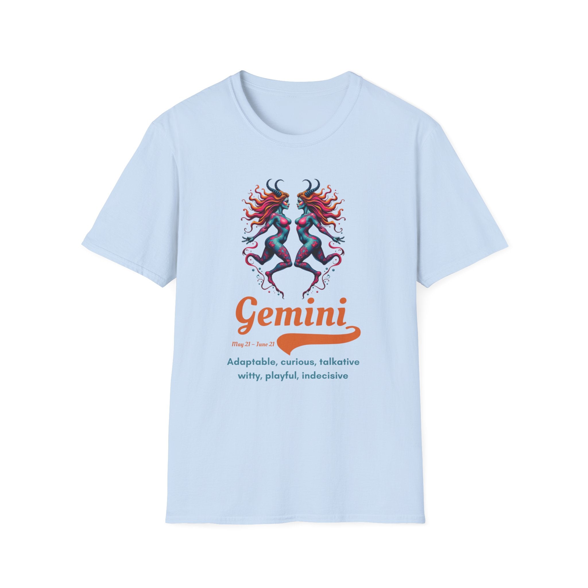 Printify T-Shirt Light Blue / S Gemini T-Shirt Gemini T-Shirt 77576703588663407920