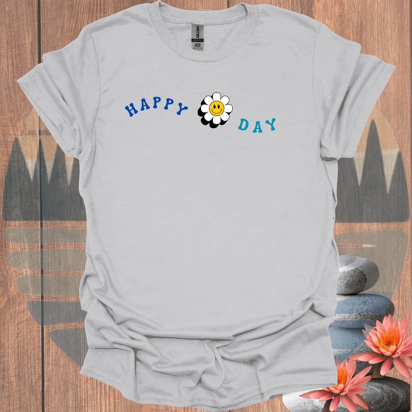 Printify T-Shirt Ice Grey / S Happy Day T-Shirt Happy Day T-Shirt 17864822815777250370